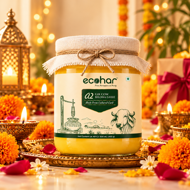 Ecohar A2 Gir Cow Bilona Ghee - 500 ml